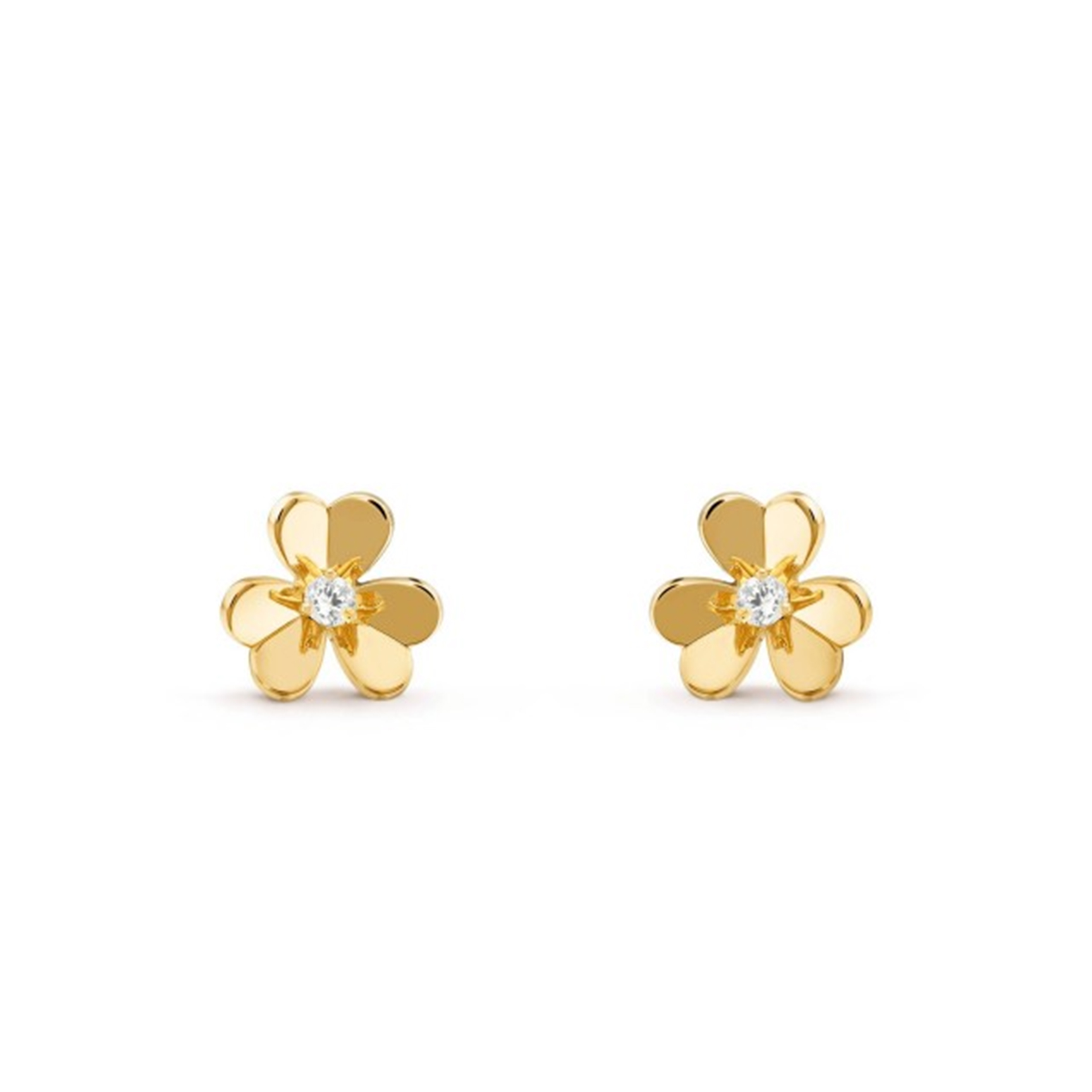 v*n cl*f arpels frivole earrings, mini model - yellow gold, Di*m*nd  vcarp0j300